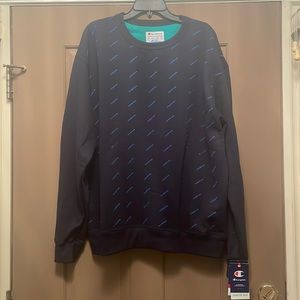 NWT Champion navy all over logo sweatshirt size XXL